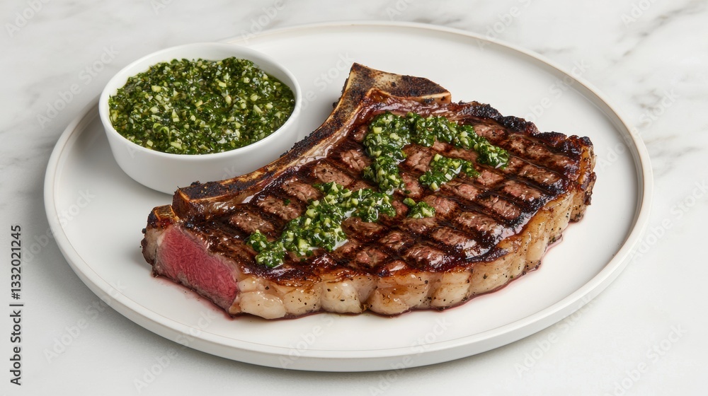 Expertly grilled steak plated in an fashion Expertly grilled steak plated in an fashion