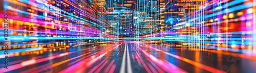 Wallpaper Mural Abstract city lights with motion blur for presentations, backgrounds, or tech websites Torontodigital.ca