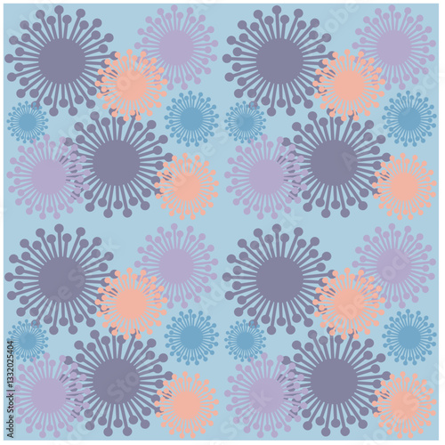 pattern on blue background plants vector