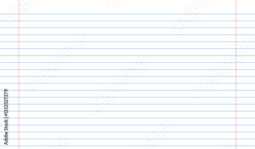 Striped paper background. Horizontal lined paper page.
