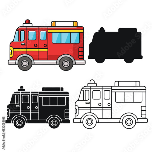 set of trucks vector illustration
