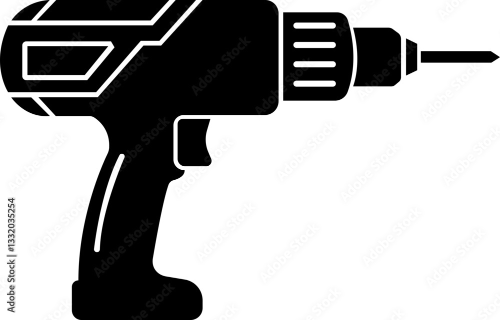 Drill machine icon.Electric screwdriver glyph icon. Symbol, logo illustration. Vector graphics.hand drill icon design, flat style icon collection. Drill machine icon.Electric screwdriver glyph icon. Symbol, logo illustration. Vector graphics.hand drill icon design, flat style icon collection.