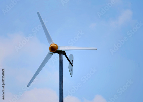 Small Wind turbine. Renewable energy concept.
