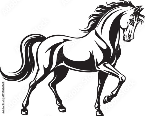 black horse vector illustration