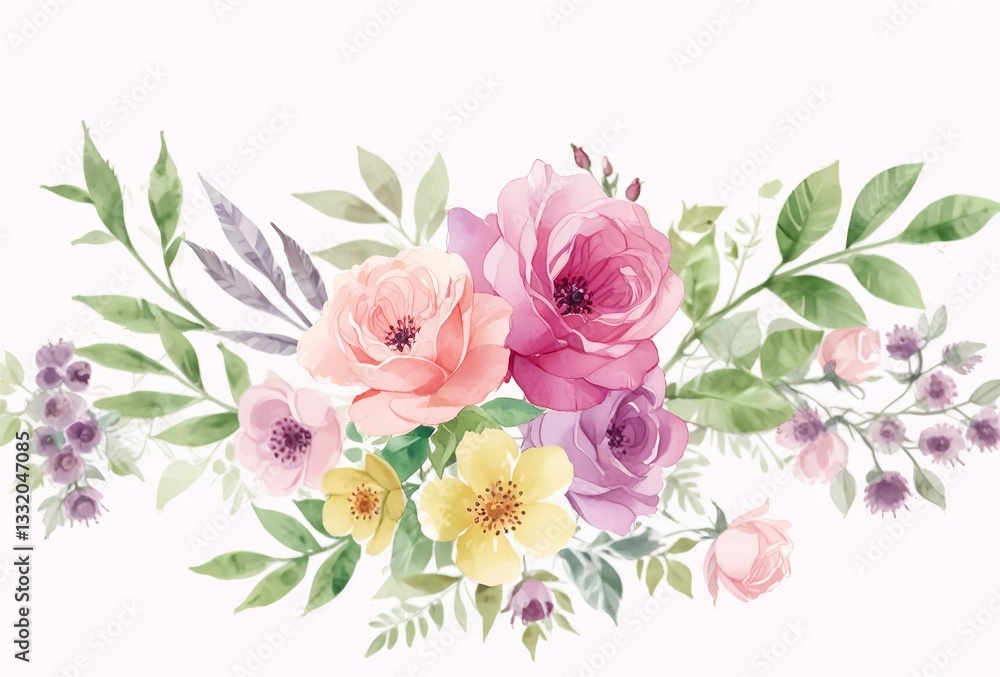 ilustración de flores estilo acuarela ilustración de flores estilo acuarela