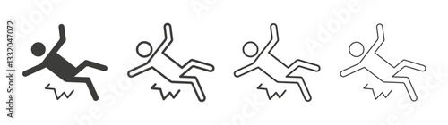 Accident line icon vector illustration set.