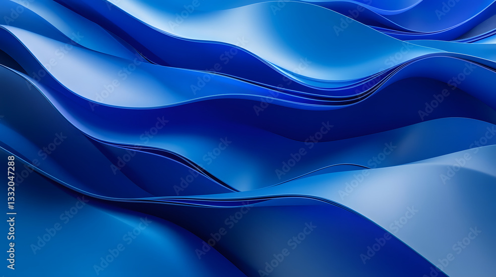 Fototapeta premium Ripple Blue Layers. Elegant Abstract 3D Background. 3D Render.
