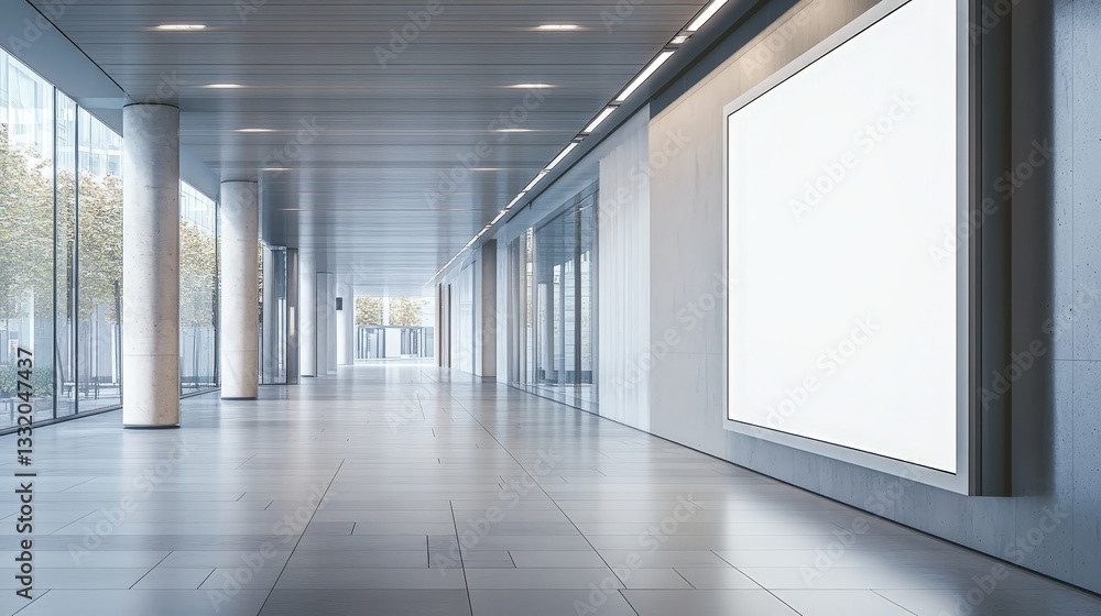 Empty Billboards in Modern Business Corridor Empty Billboards in Modern Business Corridor
