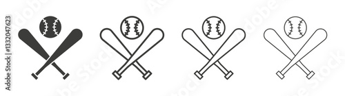 Baseball line icon vector illustration set.