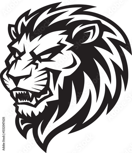 Wallpaper Mural Fierce Lion Head Logo Design Vector Illustration Torontodigital.ca