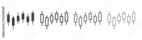 Chart candlestick line icon vector illustration set.