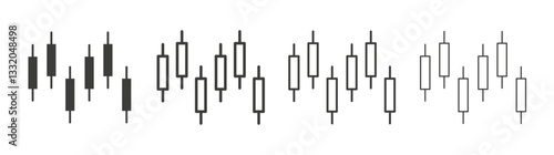 Chart candlestick line icon vector illustration set.