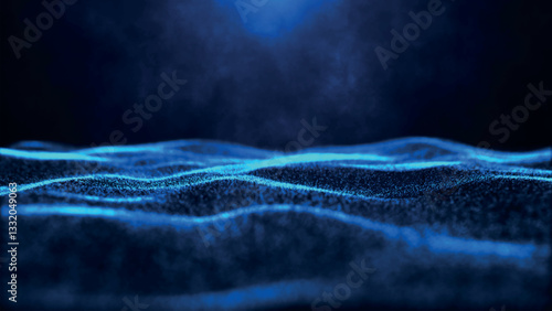 Futuristic dot wave. Abstract digital particle wave. Colorful music wave. Digital background with smooth waves. 3D Vector illustration