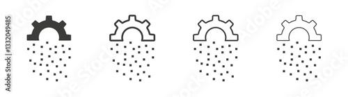 Digital transformation line icon vector illustration set.