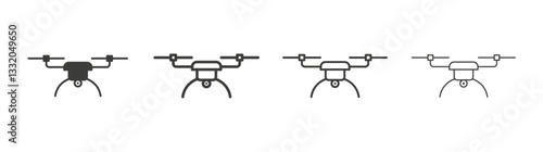 Drone line icon vector illustration set.