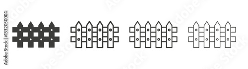 Fence line icon vector illustration set.