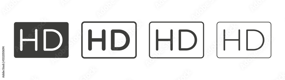 High definition line icon vector illustration set. High definition line icon vector illustration set.