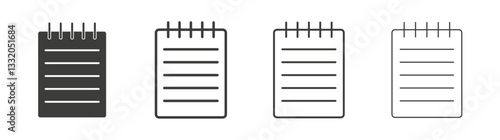 Memo Pad line icon vector illustration set.