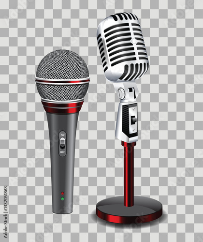 microphones illustration vector png background