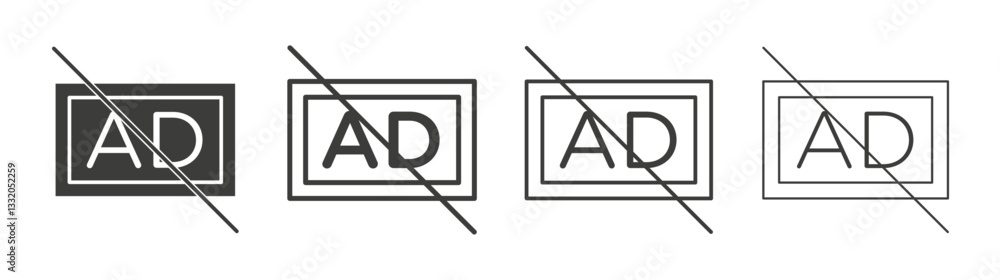 No audio description line icon vector illustration set. No audio description line icon vector illustration set.