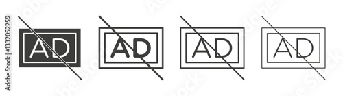 No audio description line icon vector illustration set.