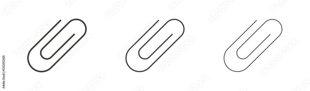 Paperclip line icon vector illustration set. Paperclip line icon vector illustration set.