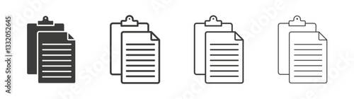 Paste line icon vector illustration set.