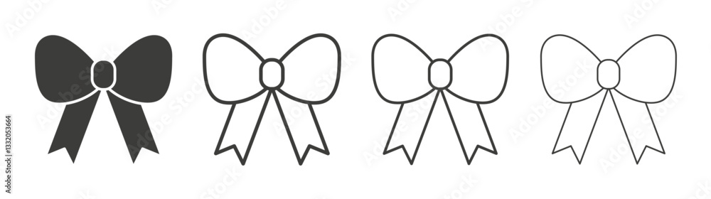 Ribbon line icon vector illustration set. Ribbon line icon vector illustration set.