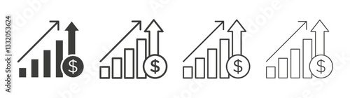 Revenue line icon vector illustration set.