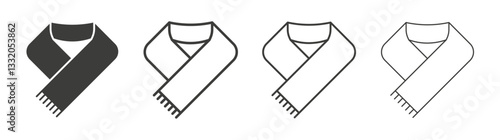 Scarf line icon vector illustration set.