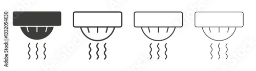 Sensor smoke line icon vector illustration set.