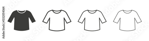 Shirt line icon vector illustration set.