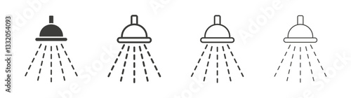 Shower down line icon vector illustration set.