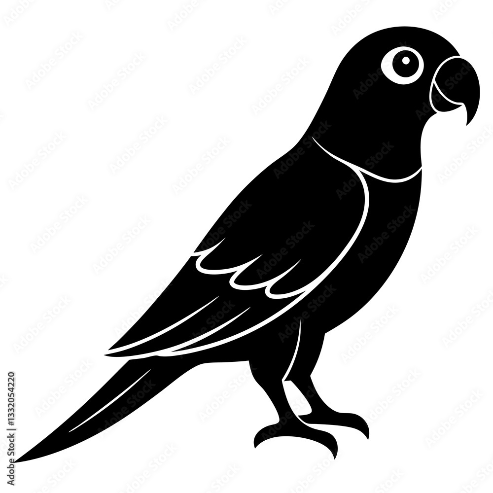 Fototapeta premium parrot silhouette vector icon white background