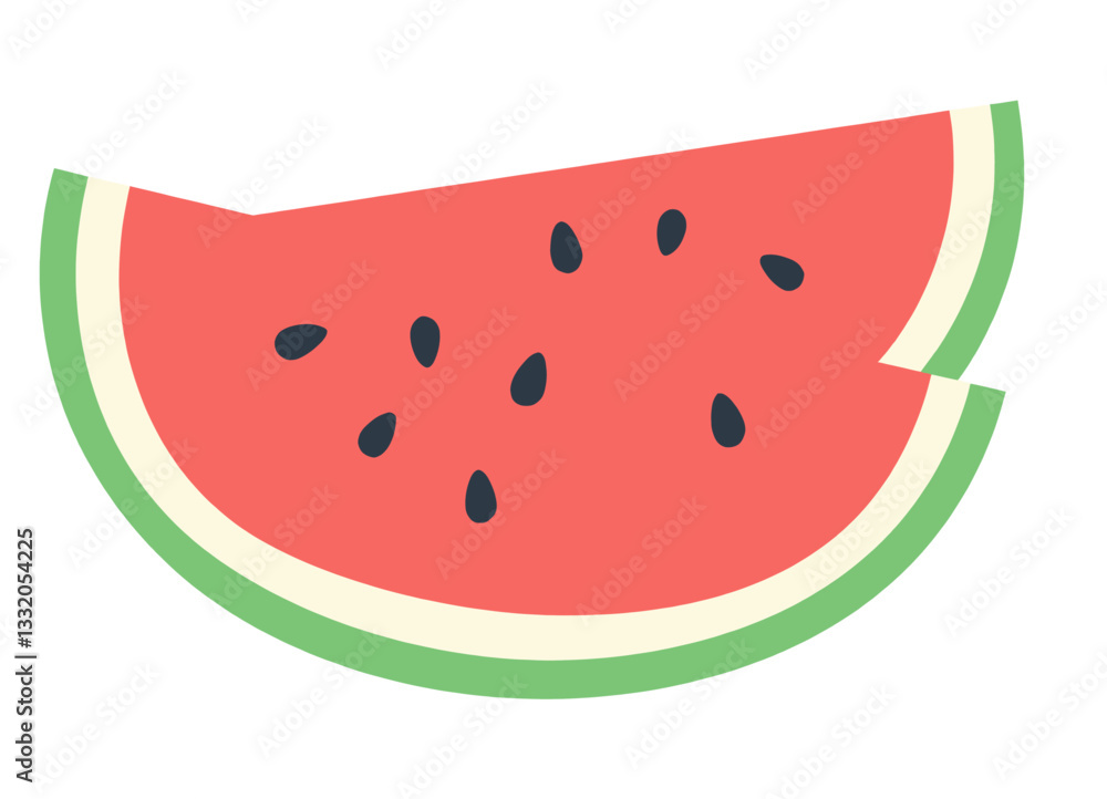 Two Watermelon Wedges with Seeds, Summer Fruit Icon Two Watermelon Wedges with Seeds, Summer Fruit Icon