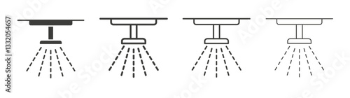 Sprinkler line icon vector illustration set.