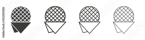 Stroopwafel line icon vector illustration set.