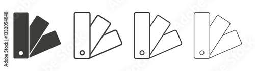 Swatchbook line icon vector illustration set.