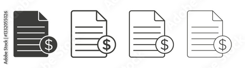 Tax line icon vector illustration set.