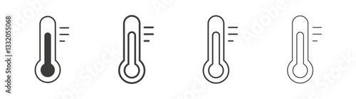 Temperature line icon vector illustration set.