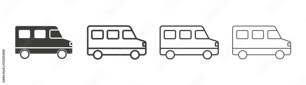 Van line icon vector illustration set. Van line icon vector illustration set.