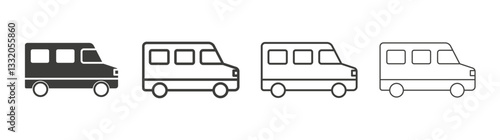 Van line icon vector illustration set.