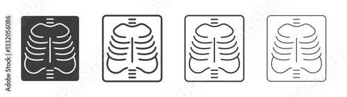 X ray line icon vector illustration set.