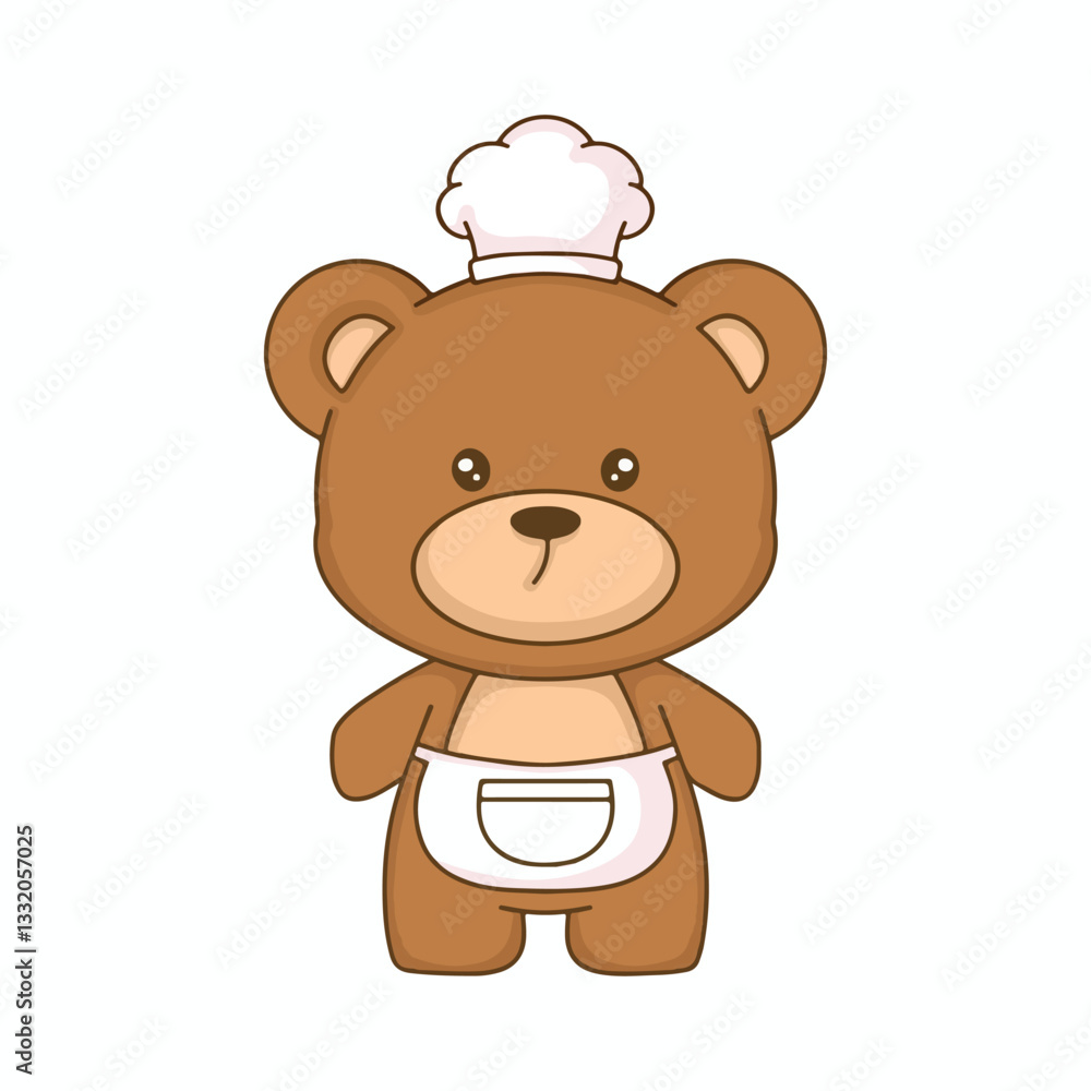 cute bear teddy with chef hat and uniform vector illustration design cute bear teddy with chef hat and uniform vector illustration design