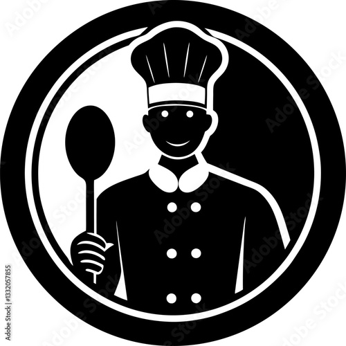 chef with a spoon and fork