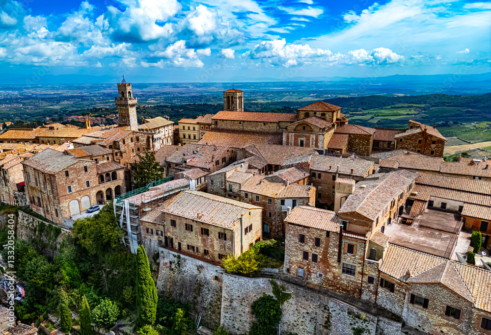 Fototapeta premium Aerial view of Montepulciano,Tuscany, Italy