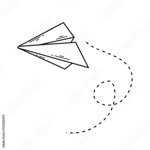 paper plane flying line style icon vector illustration design, eps 10