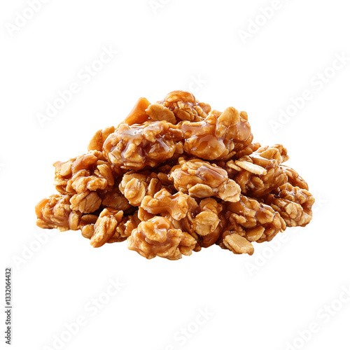 Granola Caramel Clusters Isola Isolated on Transparent Background