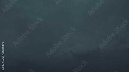 Lightning flashes in the sky. Thunder in the night sky
