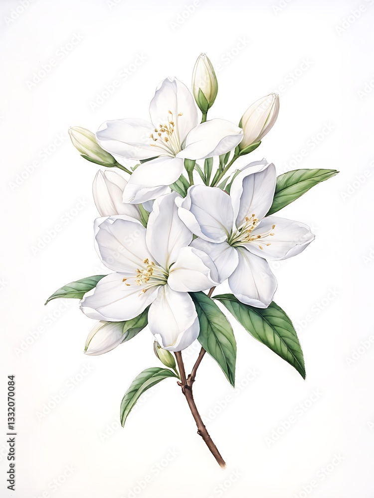 Fototapeta premium Delicate White Blossoms on a Branch